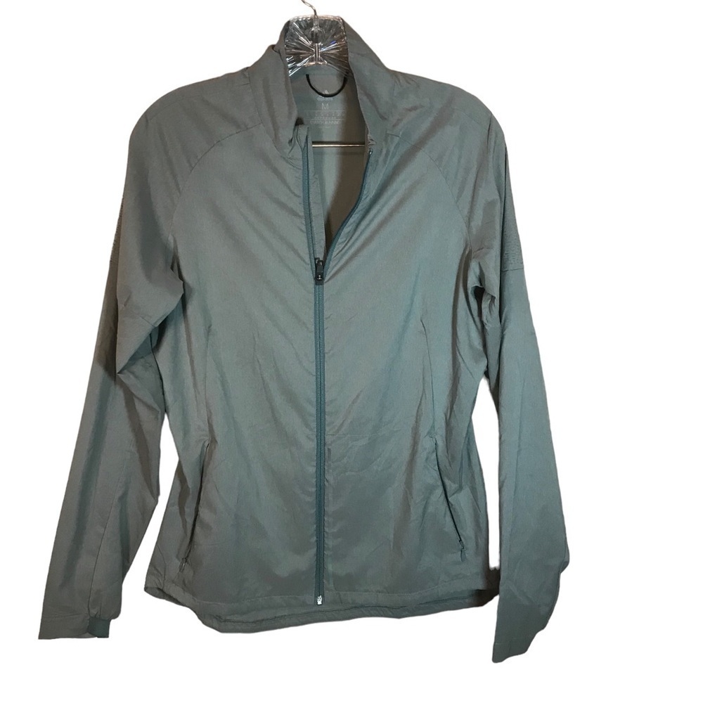 Adidas jacket women’s lightweight energy running women M full zip green